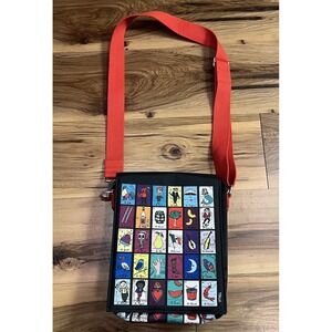 TAWI Loteria Lottery Messenger Crossbody Bag MENSAJERA LOTERIA CARICATURA NEGRO